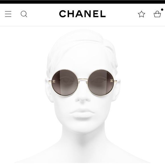 CHANEL Accessories - RARE Chanel CC Gold Logo Round Retro Sunglasses